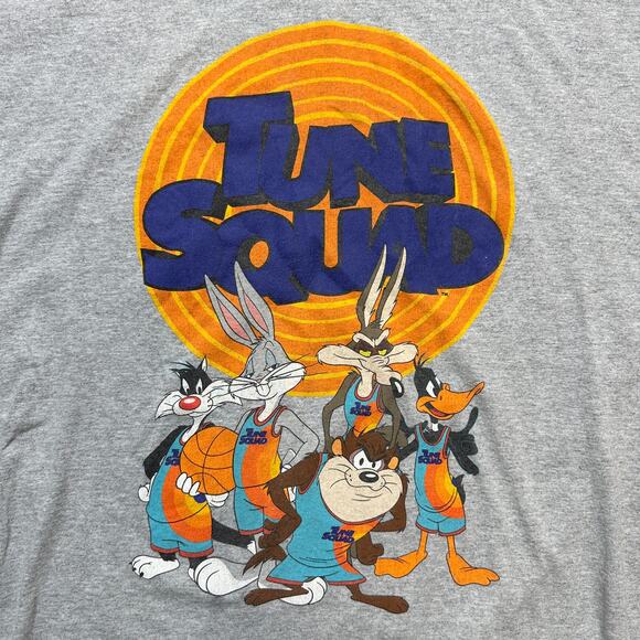 Space Jam Tune Squad Gray T-Shirt Crew Neck Short Sleeve Y2K Cartoon Large - Picture 2 of 5
